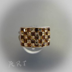 Сребърен дамски пръстен с камъни Swarovski R-330